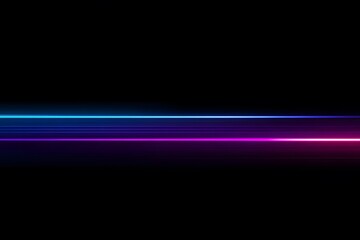 Wall Mural - Black background with neon blue and purple lines, illustration style, simple design, minimal details,