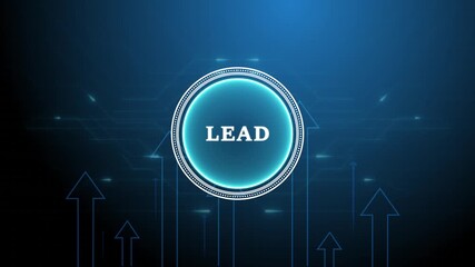 Lead Optimization background.seo concept head up display (HUD UI) panel and futuristic technology background o animation.