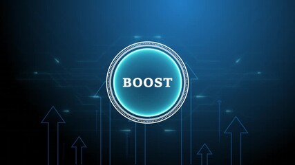 Boost Optimization background.seo concept head up display (HUD UI) panel and futuristic technology background o animation.