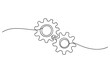© AFAZ - Interlocking gears drawn with a single continuous line