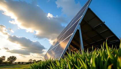 modern solar array amid greenery