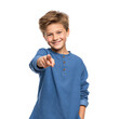 © Аrtranq - Cheerful young boy pointing at viewer against transparent background