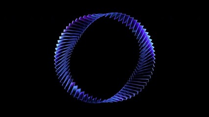 Wall Mural - abstract purple glass shape on a black background, 4k seamless loop animation, 3d render