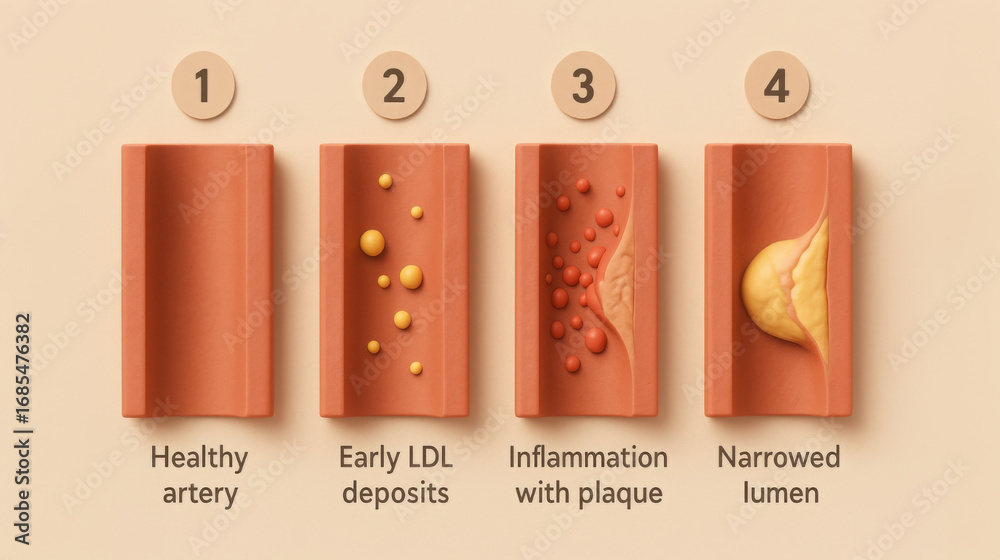 simple-infographic-illustrates-four-stages-of-plaque-buildup-arteries