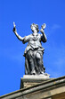 Lead statue of the ancient Greek goddess Thalia, the muse of comedy and poetry erected in 1711-13 at Clarendon Building Oxford University in Oxfordshire England UK 