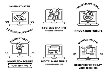 A set of six icons for smart devices