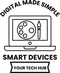 Wall Mural - A digital made simple smart device logo