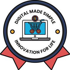 Wall Mural - A digital made simple shopping cart logo