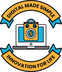 Wall Mural - A logo for digital made simple innovation for life