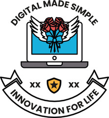 Wall Mural - Digital made simple is the concept of this logo