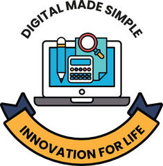Wall Mural - Digital made simple is the concept of this logo