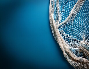 fishing net on blue background