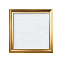 Empty ornate gold frame, isolated on transparent background