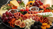 © Paylopi - A lavish and colorful charcuterie board overflowing with an assortment of cheeses, cured meats, fresh fruits, nuts, and spreads, perfect for entertaining.