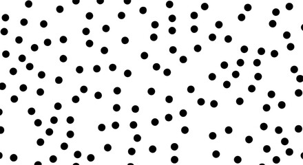 seamless black and white polka dot pattern with randomly scattered circles in varying sizes
