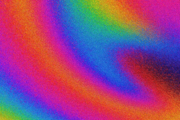 Vibrant rainbow spectrum of sparkling glitter texture background with diagonal color gradient and bokeh effect