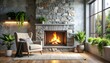 © lan - Cozy Fireplace Room Interior Design