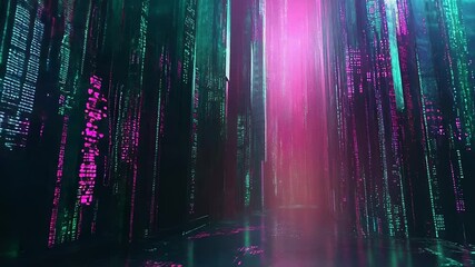 Futuristic data stream flowing in cyberspace metaverse