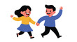 © Rosa - Children running together illustration