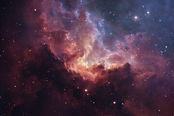 Wall Mural - realistic depiction of a nebula with vibrant colors and countless stars in a vast cosmic expanse