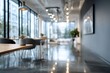 © Iftikhar alam - Elegant office space with blurred background featuring modern design and natural light illuminating open area
