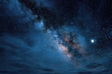Wall Mural - breathtaking view of the milky way galaxy stretching across the night sky over a serene landscape wi