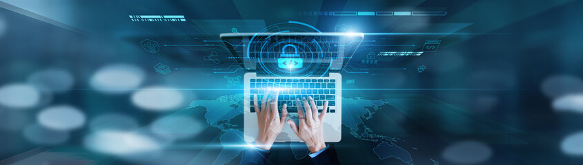 Vulnerability detection, encryption standards Businessman using laptop with code validation, penetration testing, patch management, security audits, and compliance monitoring.