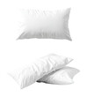 © Manhaj - Two white rectangular pillows. One pillow is single and the other is a stack of two