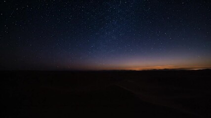Wall Mural - Starry Night Desert Landscape A Breathtaking View of the Milky Way