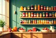 © Aliaksandr Barouski - Homemaker organizing food preservation jars on a stylish kitchen shelf