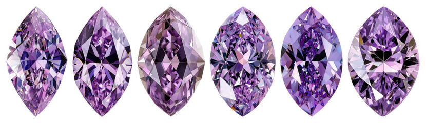 Wall Mural - Sparkling purple gemstones in row