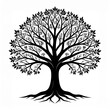 © boro - Stylized black tree silhouette with visible roots and branches