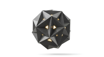 Abstract polygon object with sharp geometric shapes on a white background