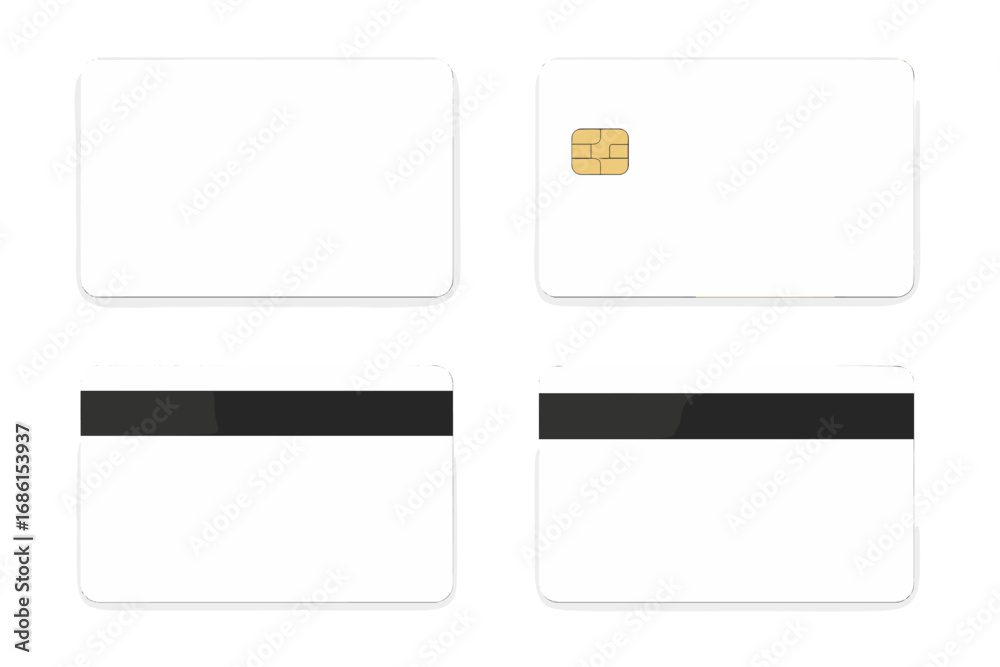 Sample Empty Mastercard Realistic vector mockup of a blank white credit card. Template for bank ...