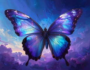 cosmic butterfly in clouds