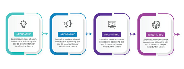 Wall Mural - steps business data visualization timeline process infographic template design with icons. simple in