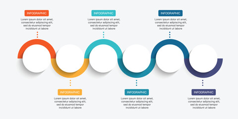 Wall Mural - steps business data visualization timeline process infographic template design with icons. simple in