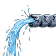 © Tahmina - Broken pipe gushing water, representing leaks, plumbing problems, and resource waste in crisis