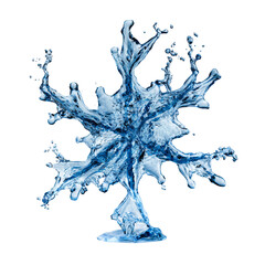 Wall Mural - Dynamic aquatic burst a fluid sculpture against a plain background, capturing motion and