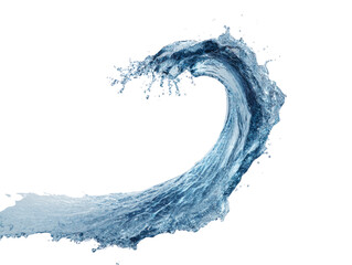 Wall Mural - Dynamic isolated stream of pure water forms a majestic wave on transparent background