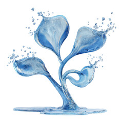 Wall Mural - Captivating water sculpture showcasing fluid dynamics with splashes and transparency with isolated