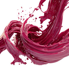 Wall Mural - Dynamic crimson liquid swirl, a visually striking, isolated element on a transparent background