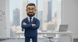 © Zohaibzahid  - 3D Cartoon Businessman in a Suit Standing in an Office, Confident Professional Character