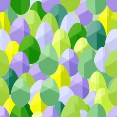 Wall Mural - Modern Geometric Seamless Pattern in Vibrant Green and Purple Tones