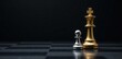 © Yuwadee - Golden chess king dominates defeated silver pawn on dark background , pawn, gold
