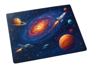 Wall Mural - cardboard puzzle with space theme