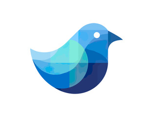Wall Mural - Abstract blue bird graphic design