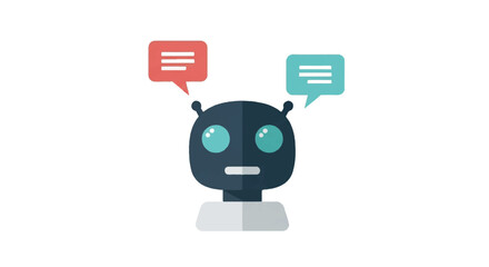 Chatbot communication with speech bubbles.