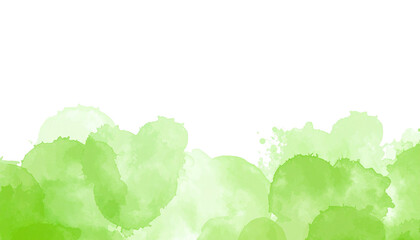 Wall Mural - Green abstract watercolor background on white background