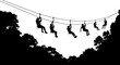 © Hammam - adventure zipline soaring through canopy, thrilling flight, team excursion, isolated on transparent background